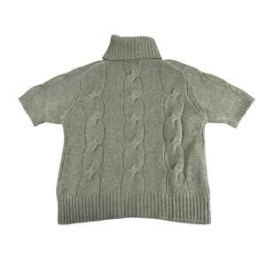 Christopher Fischer 100% Cashmere Cable Knit Short Sleeve Turtleneck Sweater M